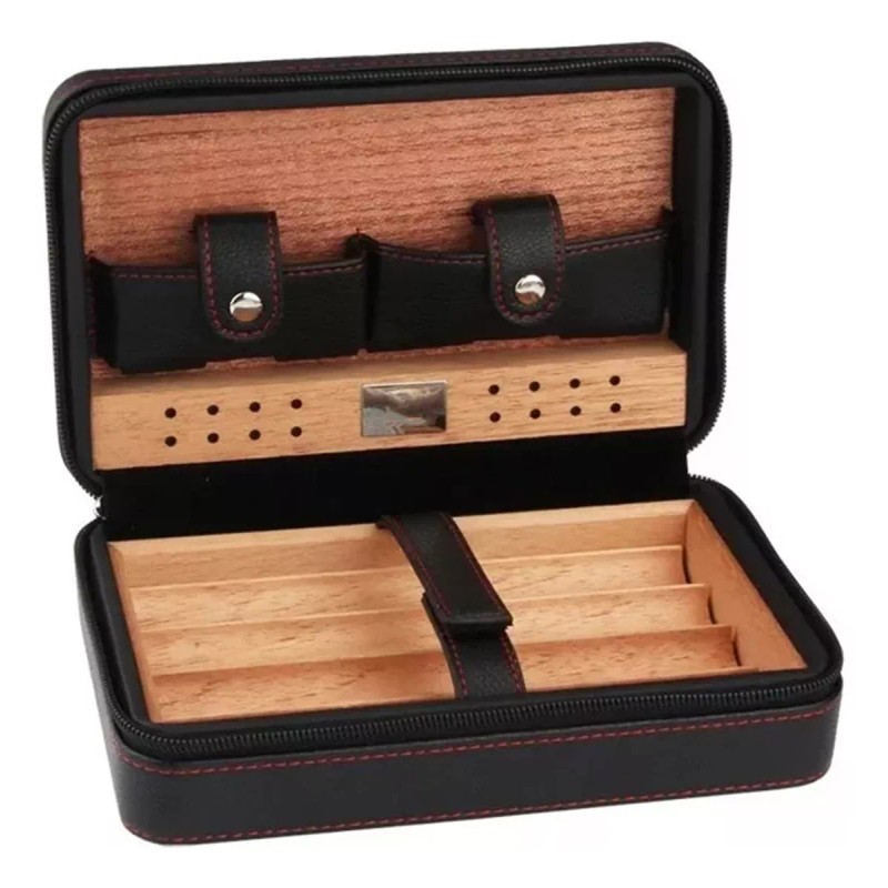 Generic Estuche Portátil De Viaje Humidor Para Puros Habanos De