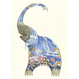 Daniel Mackie Designs 7" x 5" Cellophane Wrapped Elephant Card with Envelope