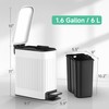 TIPGO Slim Bathroom Trash Can with Lid Soft Close, Step