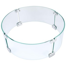vchin Fire Pit Wind Guard, 23" Glass Wind Guard for Fire Pit Round Table. Made of Clear Tempered Glass. The Glass Firepit Wind Guard Set with Assembly Instructions.