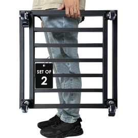 Hongsane 22" Plant Caddy with Wheels Heavy Duty, Large Metal Plant Rollers with Wheels,Rolling Square Plant Stands with 360° Swivel Casters,Plant Dolly for Large Plants,Pot 2 Pack