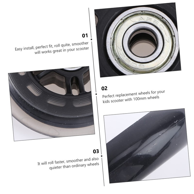 TEHAUX Roller Bag Replacement Wheels 4pcs 100mm Suitcase Caster Wheels