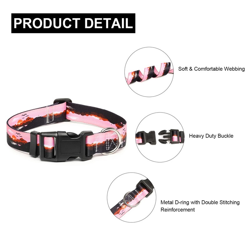 Mercano Adjustable Dog Collar - Special Design Patterns, Soft Nylon