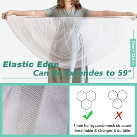 Durable Baby Stroller Mosquito Net (2 Pack) - Universal Elastic Edge Mesh Cover for Bassinets, Cradles, Playards, Car Seats & Mini Cribs | Breathable Travel Essential Newborn Protection (White)