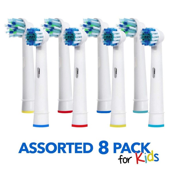 Replacement Brush Heads Compatible With Oral B- 8 Pack of 4 Cross Action & 4 Precision Clean Electric Toothbrush Replacement Generic Refill Kit for Kids & Adults