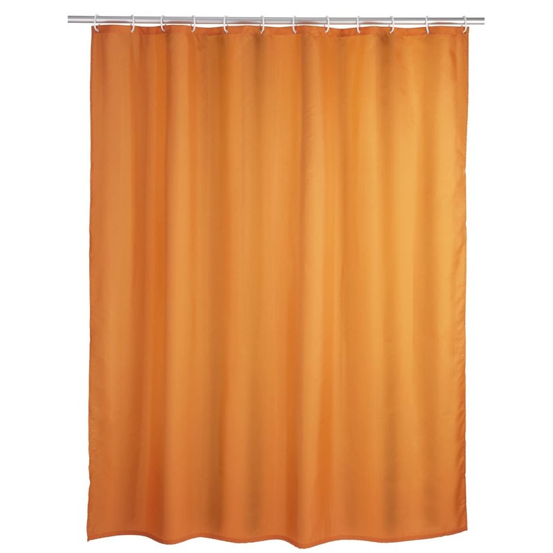 beytug Plain Orange Extra Long and Wide Fabric Bathroom Shower
