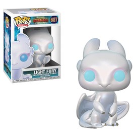 POP How to Train Your Dragon 3: The Hidden World - Light Fury Funko Vinyl Figure (Bundled with Compatible Box Protector Case), Multicolor, 3.75 inches