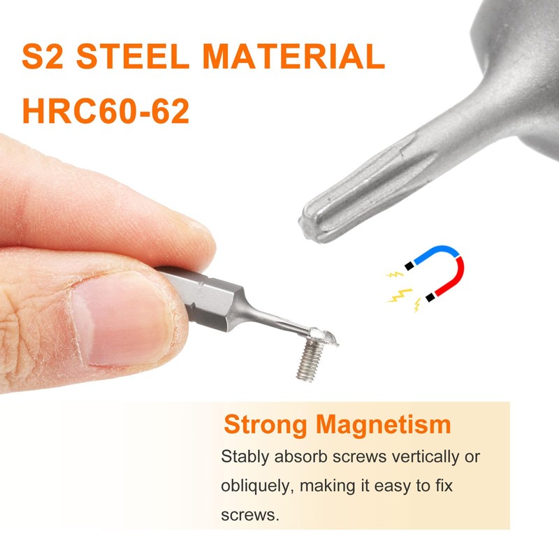 sourcing map 10pcs T5-T40H Torx Screwdriver Bit 1/4" Hex Shank