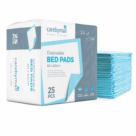 25 x Disposable Incontinence Bed Pads - 60x60cm Absorbent Underpads, Bed Mats, Mattress Protectors, Incontinence Pads Women and Men - Bed Wetting Mats - Disposable Changing Mats Baby (25 Pack)