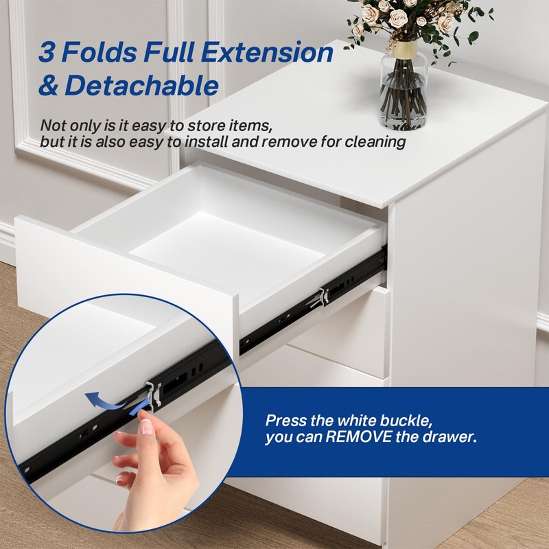 Ubisin Full Extension Ball Bearing Drawer Slides 12 Inch Side