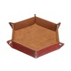 sourcing map PU Leather Dice Tray Unisex Valet Tray Folding