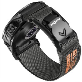 Bandletic Rugged Nylon Compatible with Garmin Easy Fit 22mm Watch Straps, Soft Strap with Magnetic Fidlock V-Buckle for Fenix E/8/7 6 Pro/5 Plus/Instinct 2 3/Forerunner 965/Approach S70 47mm/Quatix 7