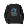 Psychedelic Glowing Mushroom Art | Blacklight Forest Fungi Sweatshirt
