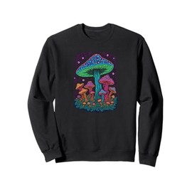 Psychedelic Glowing Mushroom Art | Blacklight Forest Fungi Sweatshirt