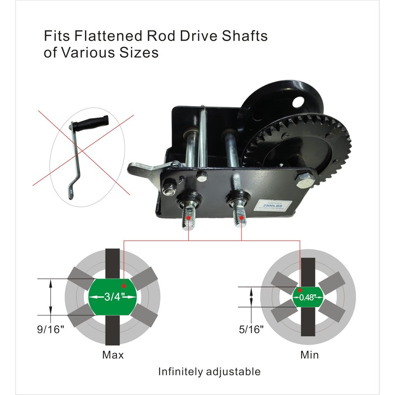 XIYHONG Adjustable Winch Adapter for Cordless Drill，Fits Flattened Rod Drive