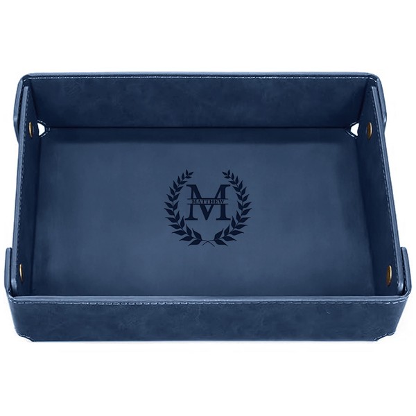 Engraved Leather Valet Tray for Men – Personalized Catchall with