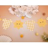 Yellow Gingham Sun Bodysuit Banner,Gingham Sunshine Baby Shower Banner