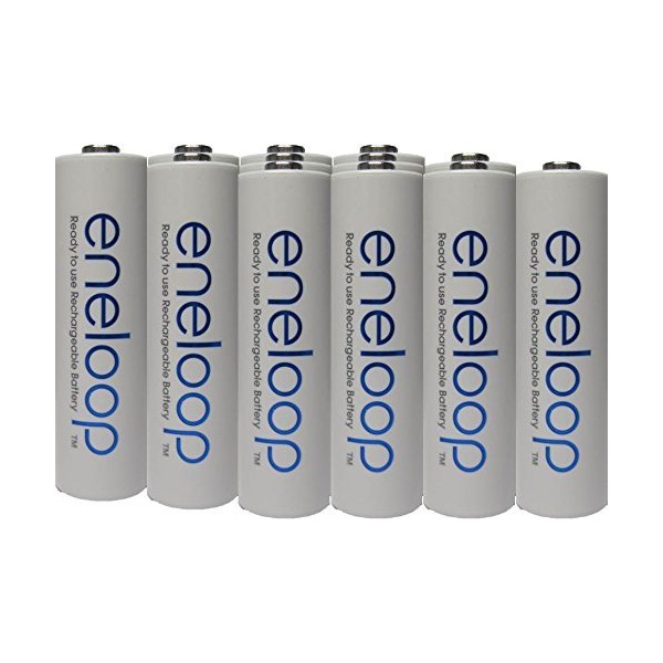 Newest version Panasonic Eneloop 4rd generation 12 Pack AA NiMH Pre-Charged Rechargeable Batteries -FREE BATTERY HOLDER- Rechargeable 2100 times