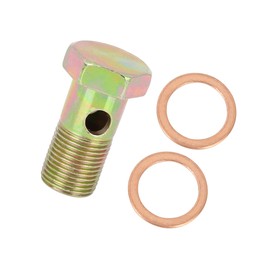 Motoforti Universal Banjo Bolt, Bolt with Banjo Shape, Durable, Metal, Bronze Tone