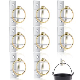 Otoolling 8 Pcs Water Bucket Hooks for Horses with Pin Heavy Duty Wall Mounted Horse Feed Bucket Hangers Holders Metal for Horse Stall Stable Barn Animal Supplies