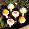 Set Of 6 Ceramic Toadstool Stakes Mini Garden Mushroom Pot