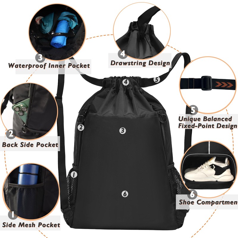 GiMiUiTo - Bolsas de malla con cordón grande para gimnasio