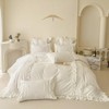 Lanqinglv Bed Linen 135 x 200 cm White with Ruffles,