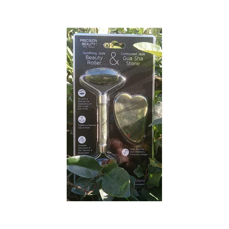 Precision Beauty Soothing Jade Beauty Roller & Gua Sha Stone