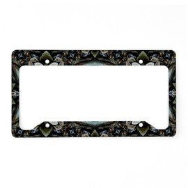 CafePress Boho Flower License Plate Holder Aluminum License Plate Frame, License Tag Holder