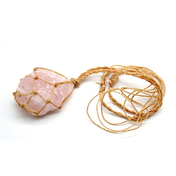 DOJA Barcelona Raw Rose Quartz Pendant, Pack of 1 or 2, Raw Rose Quartz, Raw Minerals, Natural Healing Stone: Rose Quartz Relaxes Nerves and Strengthens Self-Esteem, Rose Quartz, Quartz