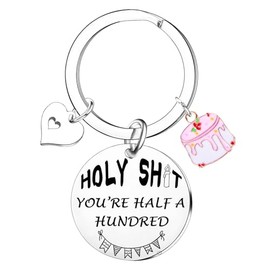 Nfyxcaz Happy 50th Birthday Gifts For Her Funny 50th Birthday Gifts For Women 50 Years Old Gifts Keyring 50th Birthday Gifts For Friends Mum Grandma