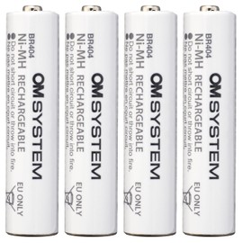 OM SYSTEM BR-404 AAA 1.2V Rechargeable Ni-MH Battery, 4-Pack