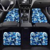 4PCS Universal JDM Water Wave Blue Racing Fabric Floor Mats