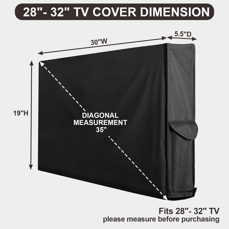 PureFit Waterproof Weatherproof Outdoor TV Cover 28"-32" inch for Outside,