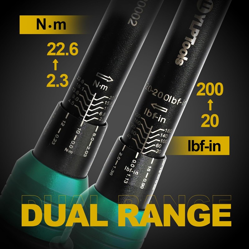 YLP Tools 1/4'' Torque Wrench 20-200FT 90T