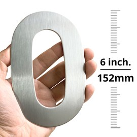 HASWARE Modern House Number Brushed Stainless Steel Stylish Door Alphabet Plaque Street Home Decor (6 Inch Silver, Number 8)