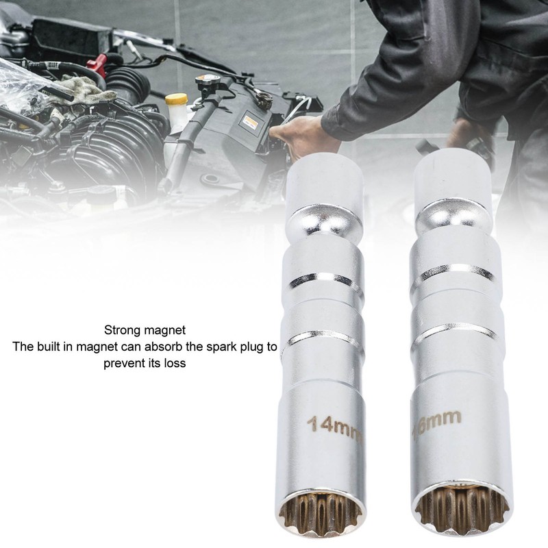 2pcs Spark Plug Socket Magnetic 14mm 16mm Thin Wall Spark