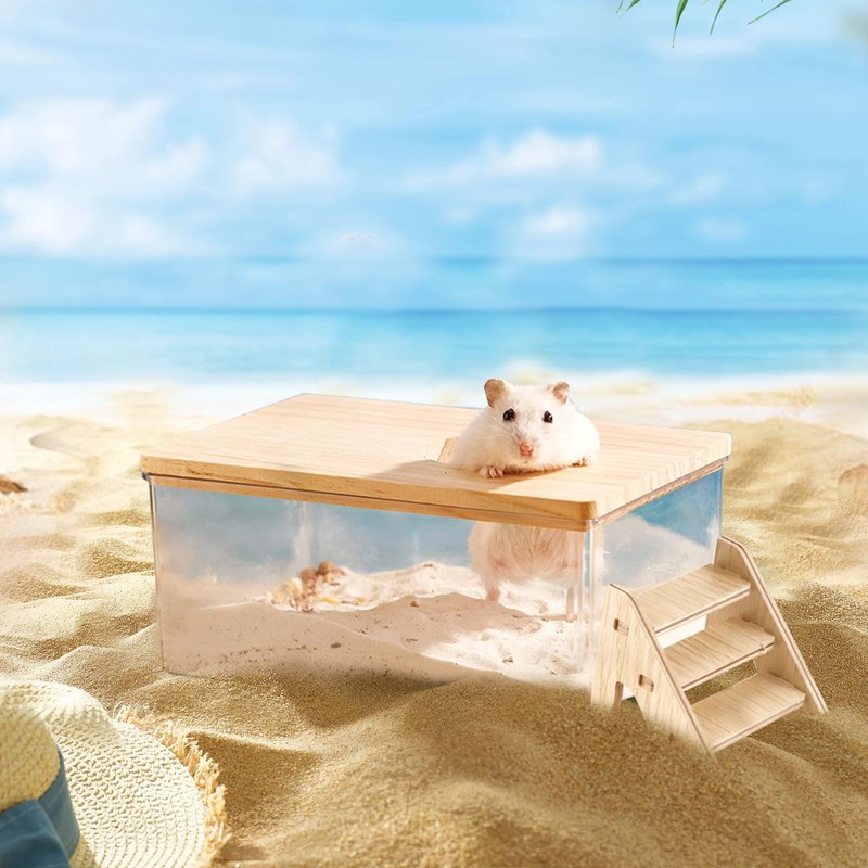 Quxddy Hamster Sand Bath Box Container, Hamster Bath Sand Gerbil