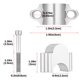 Wsays 7/8" Handlebar Risers 30mm Height Mount Clamp Kit Silver Compatible with Kawasaki KLR650 Fit Honda Fit Yamaha Fit Suzuki Fit ATV Dirt Bike Motorcycle