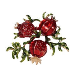 Selling Creative Personality Enamel Drop Oil Red Pomegranate Brooch Natural Harmony Women's Corsage Pin Silk Scarf Buckle Shining Holiday Gift