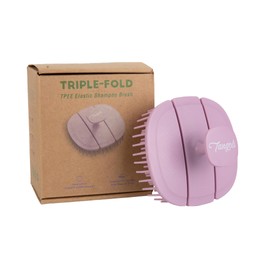 Tangols Triple-Fold Elastic Hair Shampoo Brush for Removing Dandruff, Detangling Scalp Massager Hair Growth Shampoo Brush for Wet or Dry Hair, Exfoliator Brush scalp Scrubber for All Hair Types (PINK)