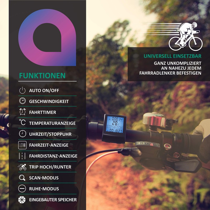 Wireless Bike Computer - Cycling Speedometer - Bike Computer -