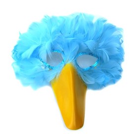 SACASUSA (TM Blue Feather Bird Mask with Yellow Beak