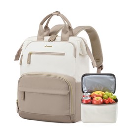 LOVEVOOK Lunch Backpack for Women, 15.6 Inch Laptop Bag with Insulated Cooler Lunch Box, Work Backpack for Teacher Nurse, Travel Backpack Lunch Bag for Camping Picnic Daily Use