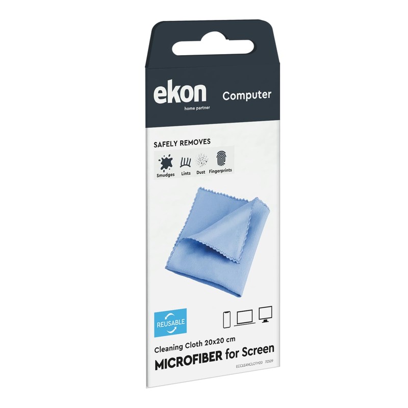 EKON Panno in microfibra lavabile, 20x20cm, ideale per schermi e