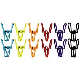 12 Pack Multi Purpose Vinyl Colorful 2-1/4" Bag Clips, All Purpose Wire Clips Assorted Primary Colors by Black Duck Brand(12)