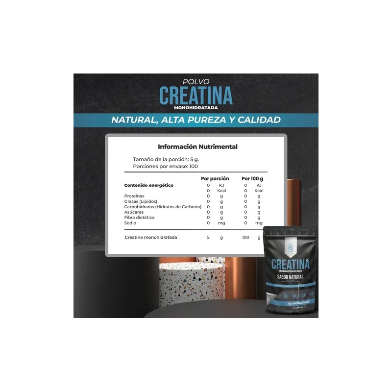 Creatina Monohidratada 100% Pura Sin Sabor 3 Pack 500g