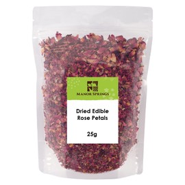 MANOR SPRINGS Dried Edible Rose Petals Premium Dried Flowers 25g by Manor Springs