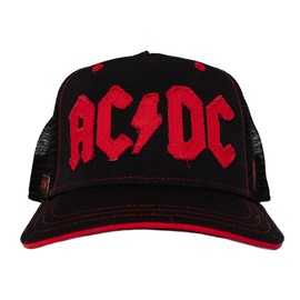 ACDC Distressed Embroidered Trucker Cap - 100% Recycled Polyester, Black, Blue, One Size, blue