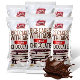 LIEBERS Dark Italian Chocolate Rice Cakes, Kosher, Gluten Free, 6 Pack
